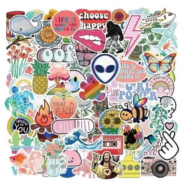 100pcs Cute Cartoon Graffiti DIY Waterproof Phone Laptop Luggage Skateboard Scrapbook Travel Suitcase