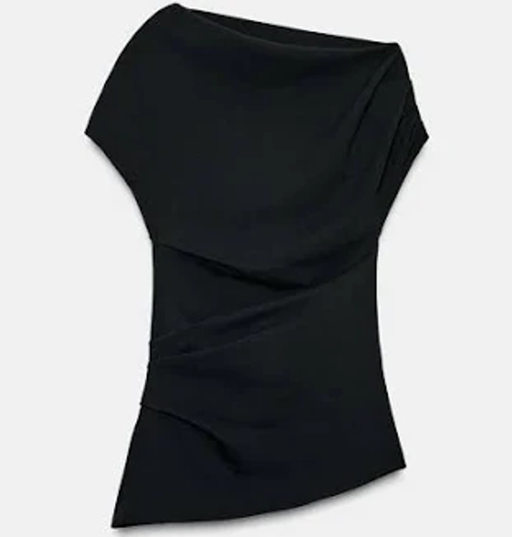 Zara Asymmetric Pleated Top