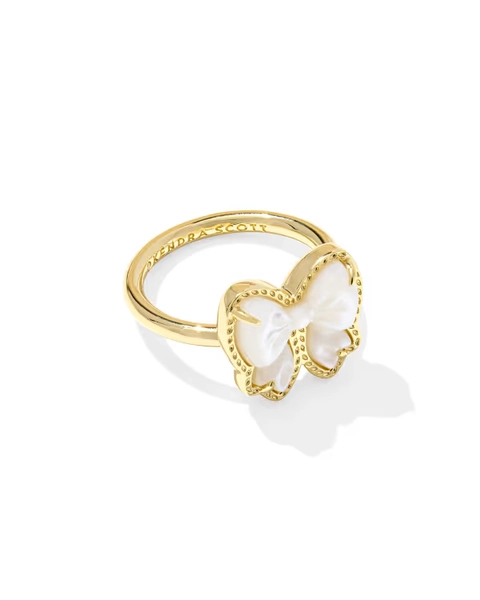Haley Bow Gold Band Ring 