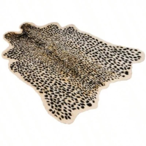 Leopard Print Area Rug Faux Cowhide Skin Non - Slip Cheetah Rug Small Accent Distressed Animal Print Hide Floor Carpet Brown standard