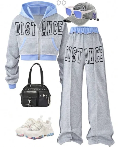 SHEIN Tween Girls Letter Print Hooded Baseball Jacket and Pants Set