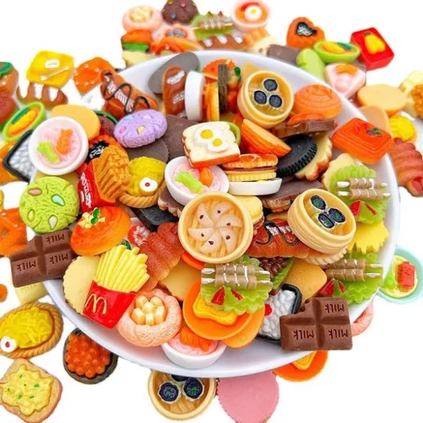 50pcs Miniature Food Toy Cute Dollhouse DIY Handmade Decorations Miniature Food Kitchen Accessori