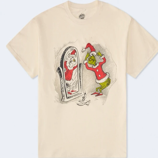 Aeropostale Women's Oversized The Grinch Mirror Graphic Tee