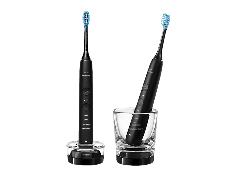 PHILIPS Sonicare HX9914/54 DiamondClean 9000 Doppelpack Elektrische Zahnbürste Schwarz, Reinigungstechnologie: Schalltechnologie