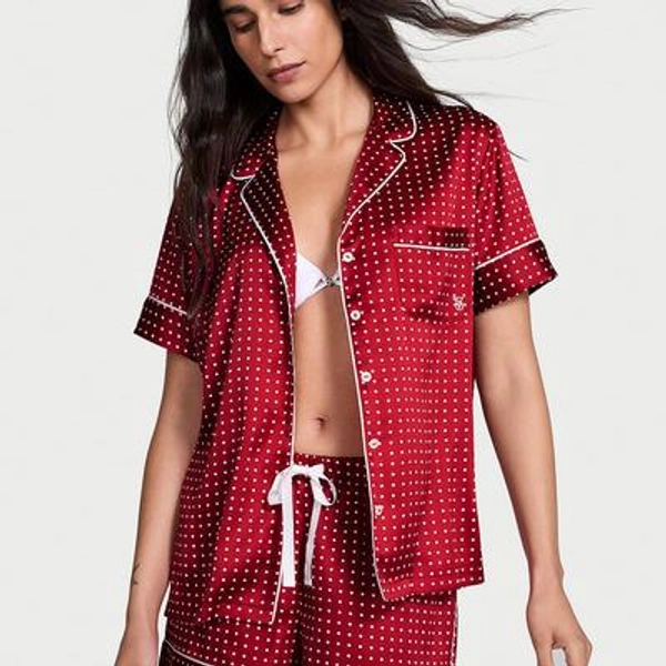 Women's Victoria's Secret Glazed Satin Short Pajama Set