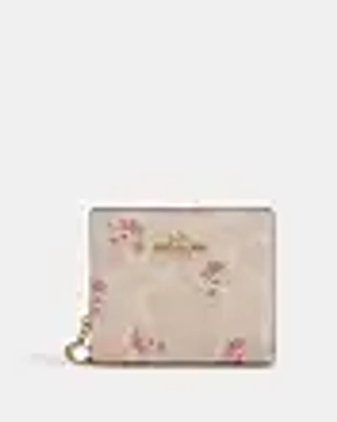 Snap Wallet In Signature Canvas With Floral Print
