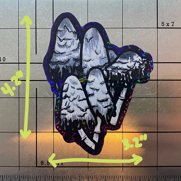Inky Cap Shroom XL Glitter Sticker