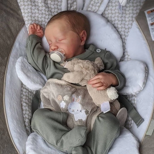 [Asleep Boy] 20 '' Lifelike Nateka Asleep Huggable Weighted Reborn Baby Boy with Heartbeat & Sound By Rsgdolls®
