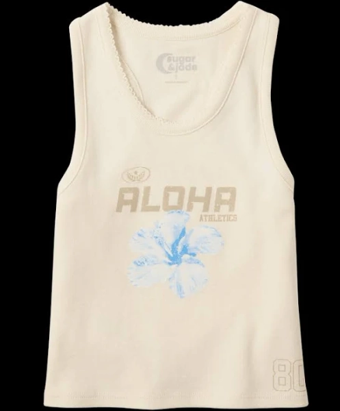 Sugar and Jade Tween Girls Cotton Graphic Racerback Tank Top
