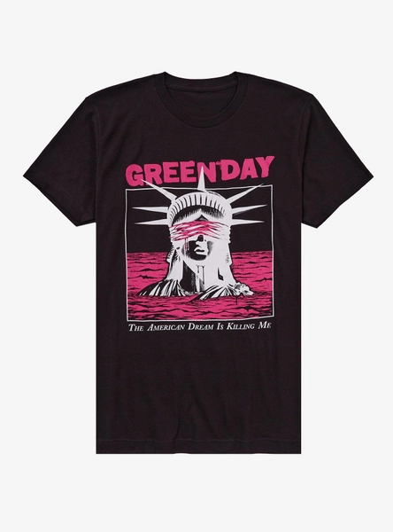 Green Day Blindfolded Lady Liberty T-Shirt