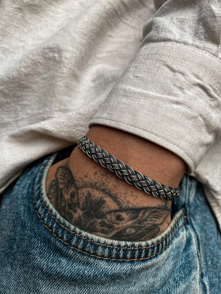 Hand Braided Bracelet ๑ 999 Silver Vikings Bracelet For Men ๑ Oxidized Silver Bracelet ๑ Celtic Bracelet ๑ Woven Bracelet ๑ Gift For Father