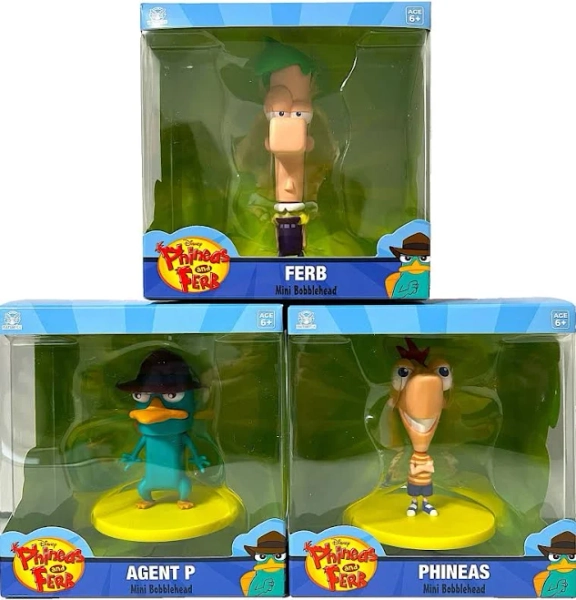 Disney Phineas And Ferb Agent P Ferb Phineas Mini Bobblehead