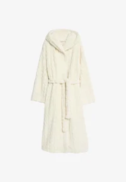 JACQUARD LONG HOODED - Badjas - ivory