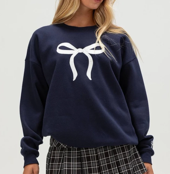 Rsq Women's Bow Patch Crewneck Sweatshirt