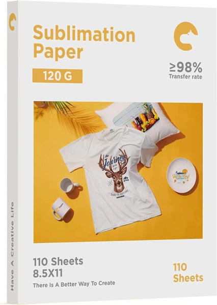 Hiipoo Sublimation Paper 8.5x11 Inch 110 Sheets for Any Inkjet Printer