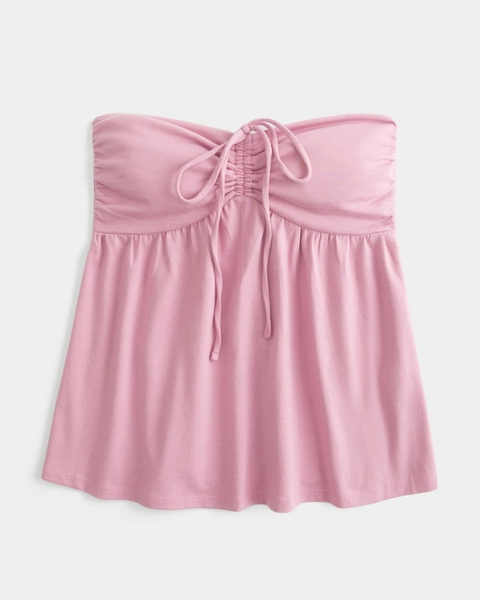 Strapless Cinched Babydoll Top