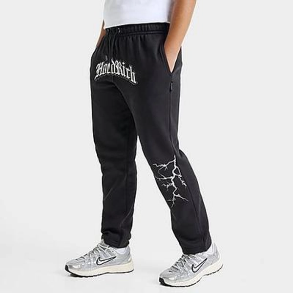 Hoodrich Big Kids Gothic Lightning Jogger Pants in Black/White Size: XL
