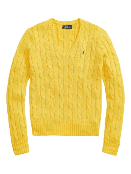 Polo Ralph Lauren V-neck cable-knit Sweater  | Yellow | FARFETCH