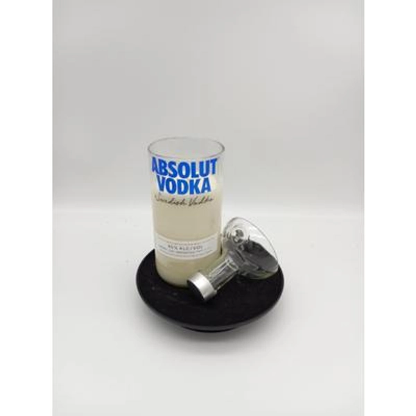 Absolut Vodka Candle, Scented Soy Wax, Choose the Fragrance, Cut Liquor Bottle, Many Scents, Gift, Vase & Lid, Upcycled, Recycled, Sweden