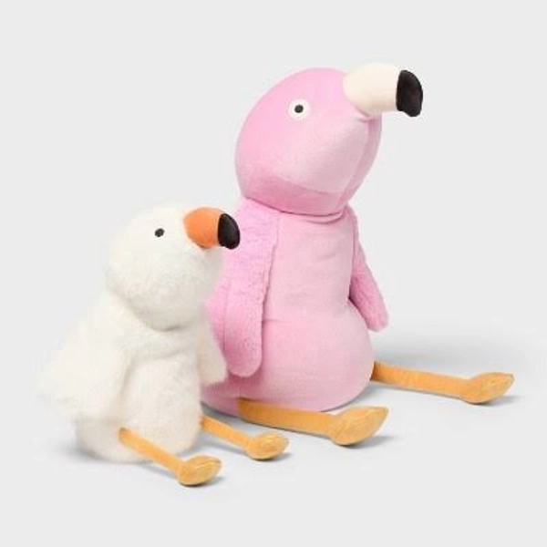 Flamingo and Baby Weighted Plush Kids' Throw Pillow Pink