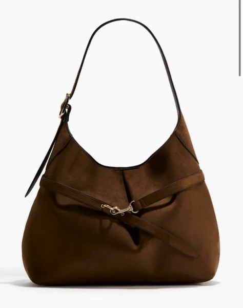 Borsa a spalla morbida - Marrone 