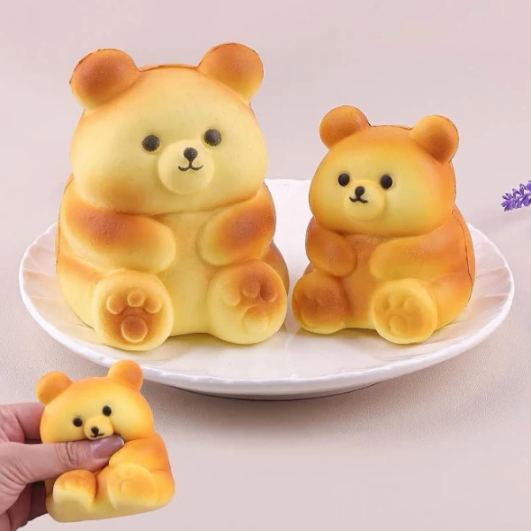 Anboor Squeeze Toys for Stress Relief, Small, Colourful, 2 Bears