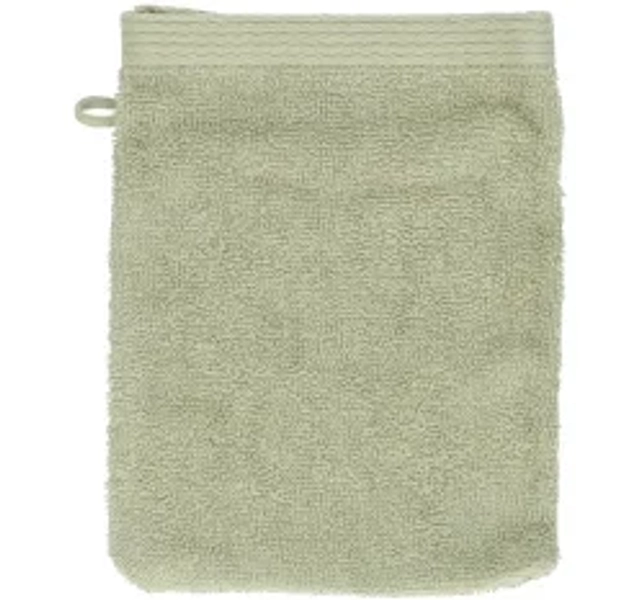 Gant de toilette, coton recyclé, Vert claire, 15 x 21 cm