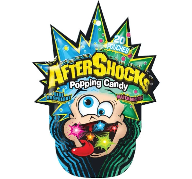 AfterShocks Blue Raspberry and Watermelon Popping Candy