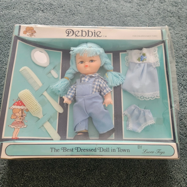 Vintage 1980s 'Debbie' doll unopened by Levco toys