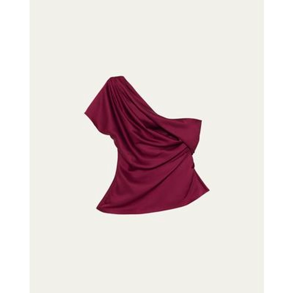 Phoebe Draped Asymmetric Satin Top