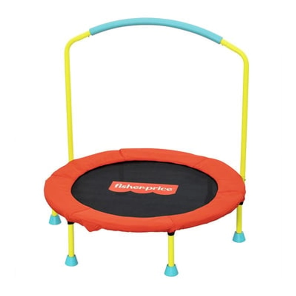 Fisher-Price WonderJump Indoor Trampoline with Safety Handle, Multi