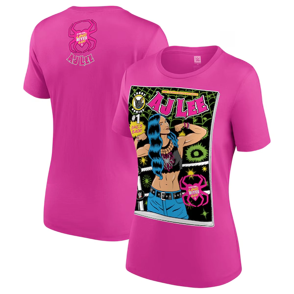 Women's Pink AJ Lee Comic T-Shirt