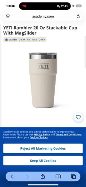 YETI Rambler 20 oz Stackable Cup with MagSlider Tropical Pink