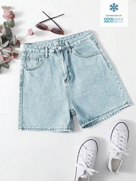 Rivivi Plain Slant Pocket Casual Everyday Denim Shorts, Spring/Summer - Size XL