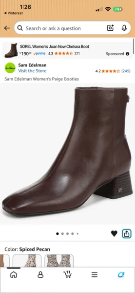 Amazon.com | Sam Edelman Women's Paige Ankle Boot Spiced Pecan 6.5 M | Ankle & Bootie