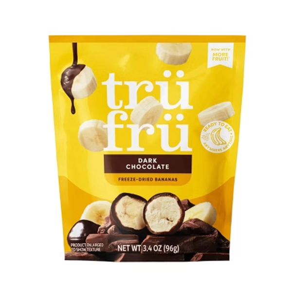 Tru Fru Freeze Dried Bananas in Dark Chocolate - 3.4 oz