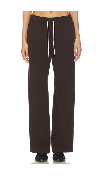 Drawstring Fleece Wide Leg Sweatpant