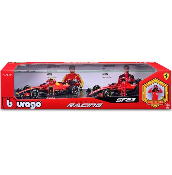 Bburago Formula Racing 1:24 Race Cars with Driver Figures (2 pk.)