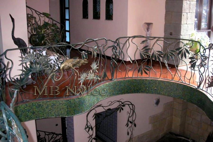 Forged balustrade with herons - Artistic Blacksmith - The highest quality in the world - Wrought iron art