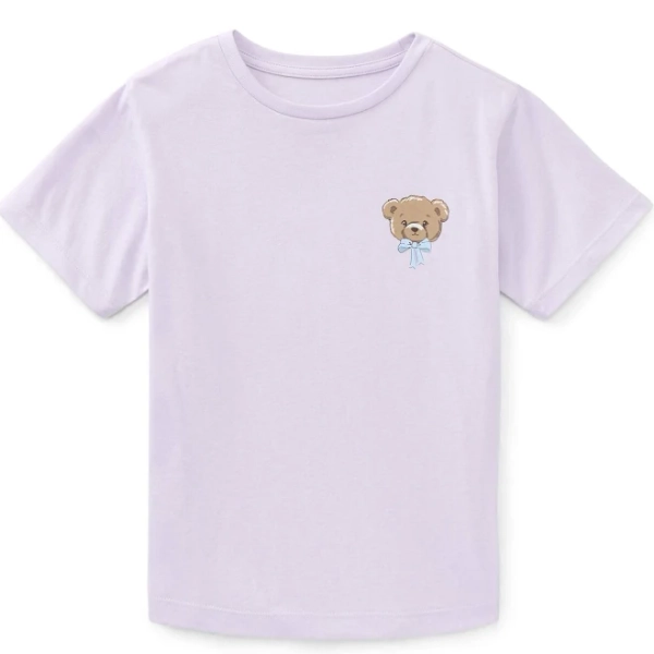 Wonder Nation Girls Teddy Bear Graphic Tee with Short Sleeves