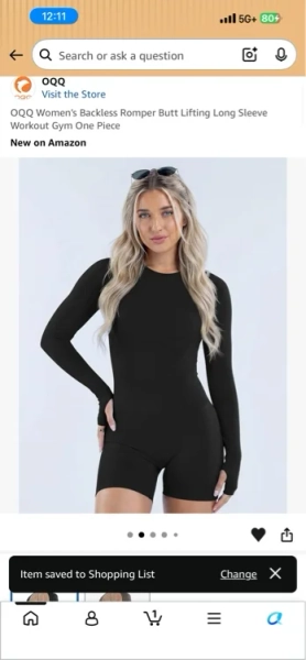 Amazon.com: OQQ Women's Backless Romper Butt Lifting Long Sleeve Workout Gym One Piece Black : Clothing, Shoes & Jewelry
