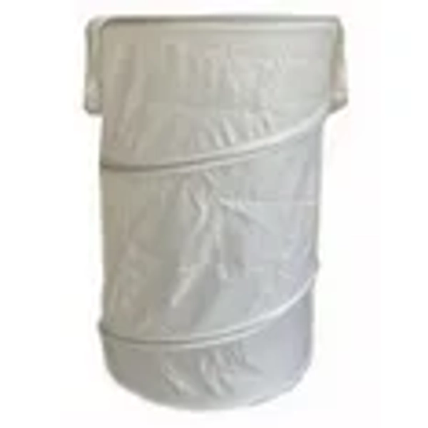 Mainstays Pop-Up Spiral Polyester Laundry Hamper, White, Laundry Hamper