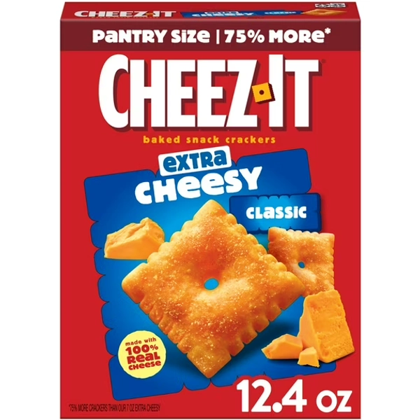 Cheez-It Extra Cheesy Cheese Crackers, Baked Snack Crackers, 12.4 oz