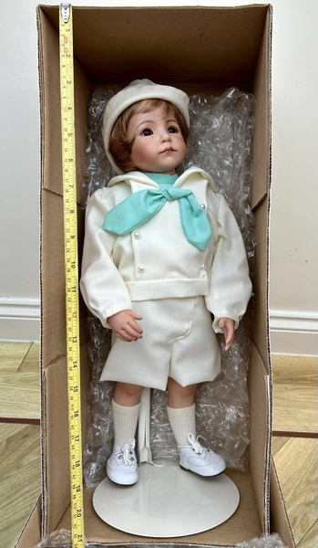Dianna Effner Kayla Doll (Boy) Porcelain Doll Limited Edition With Stand Vintage