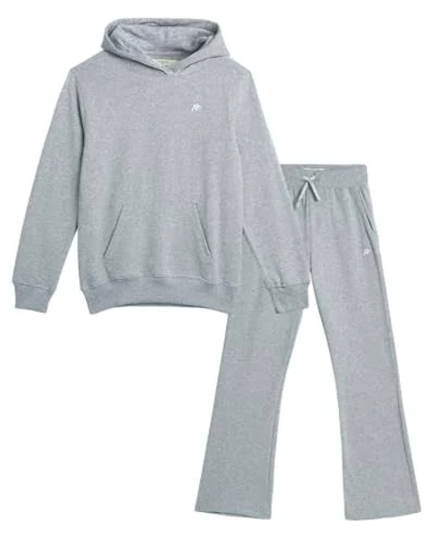 AEROPOSTALE Girls Sweatsuit Set - 2 Piece Fleece Hoodie Sweatshirt, Flare Jogger Sweatpants - Track Suit Set for Girls, 7-16