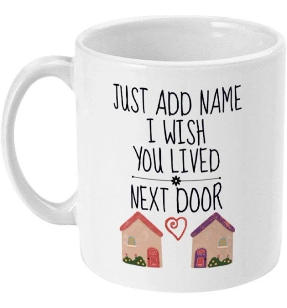 Best Friend I Wish You Lived Next Door Gift, Personalised Best Friend