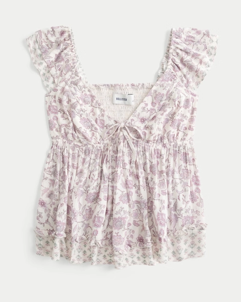 Easy Handkerchief Hem Babydoll Top