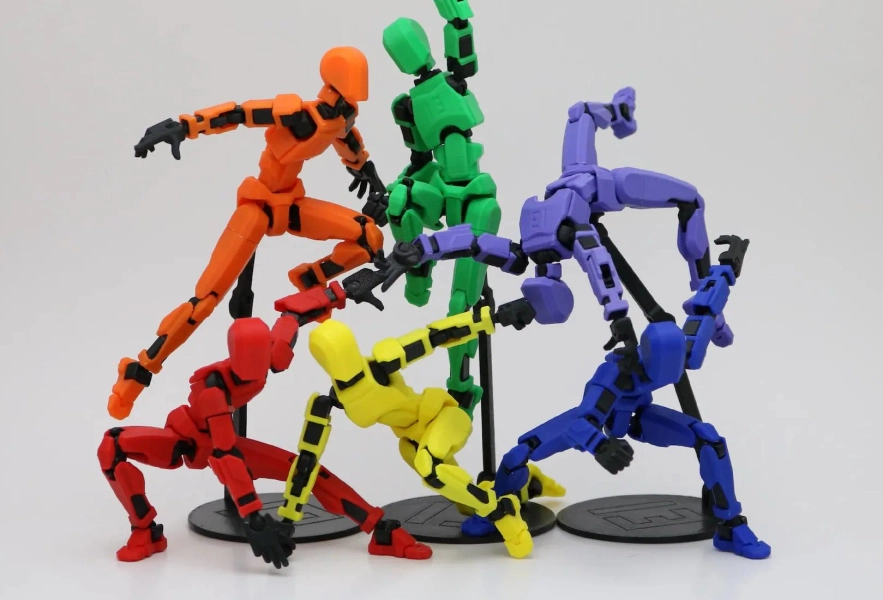 DUMMY 13 ACTION FIGURE – Articulated 3D Printed Figurine | Pre-Assembled | Desk Toy & Collectible (Color Frame/Color Armor)