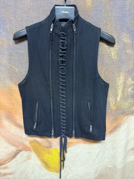 ann demeulemeester sleeveless back zip vest