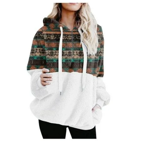 Jewelreauty Sherpa Fleece Oversized Hoodies for Women Winter Warm Plaid Patchwork Drawstring Pocket Hooded Sweater Sweatshirts (Small, Green), Women's